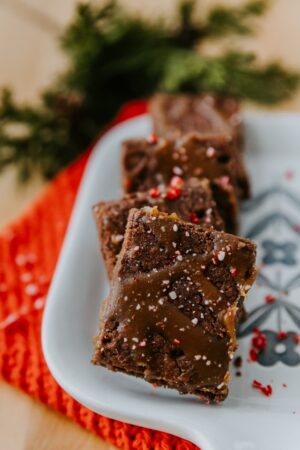 Dark Chocolate Peppermint Caramel Shortbread